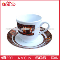 Luxury ceramic like melamine coffee cup with saucer